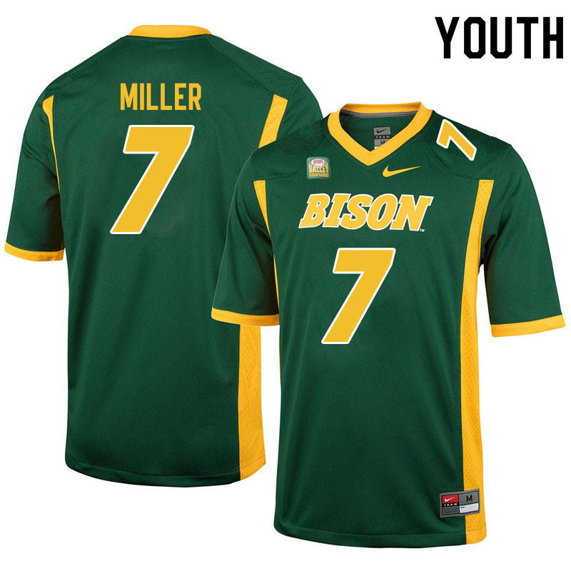 Youth #7 Cam Miller North Dakota State Bison College Football Jerseys Sale-Green - Click Image to Close